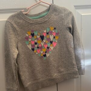 Gray Heart Pattern Kids Sweatshirt